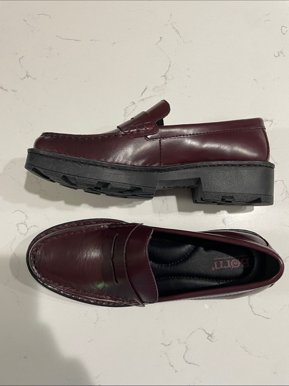 Born Women’s Burgundy Leather Penny Loafers - Picture 4 of 8